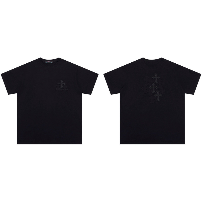 クローバーTシャツのクロスボーダーハイバージョン、ゆったりとしたトレンディなクローバークロスプリント、男女カップル同じスタイルの半袖|undefined