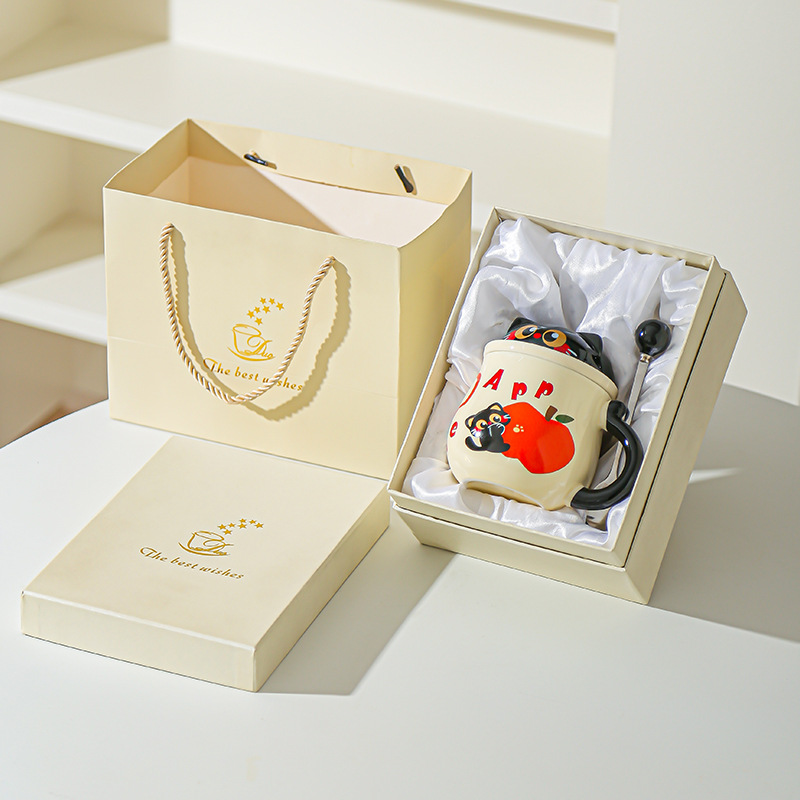 Fruta creativa gatos con tazas de fugas de té encantadoras caricaturas de alto valor de la cara de la taza de desayuno de leche doméstica taza de agua de oficina