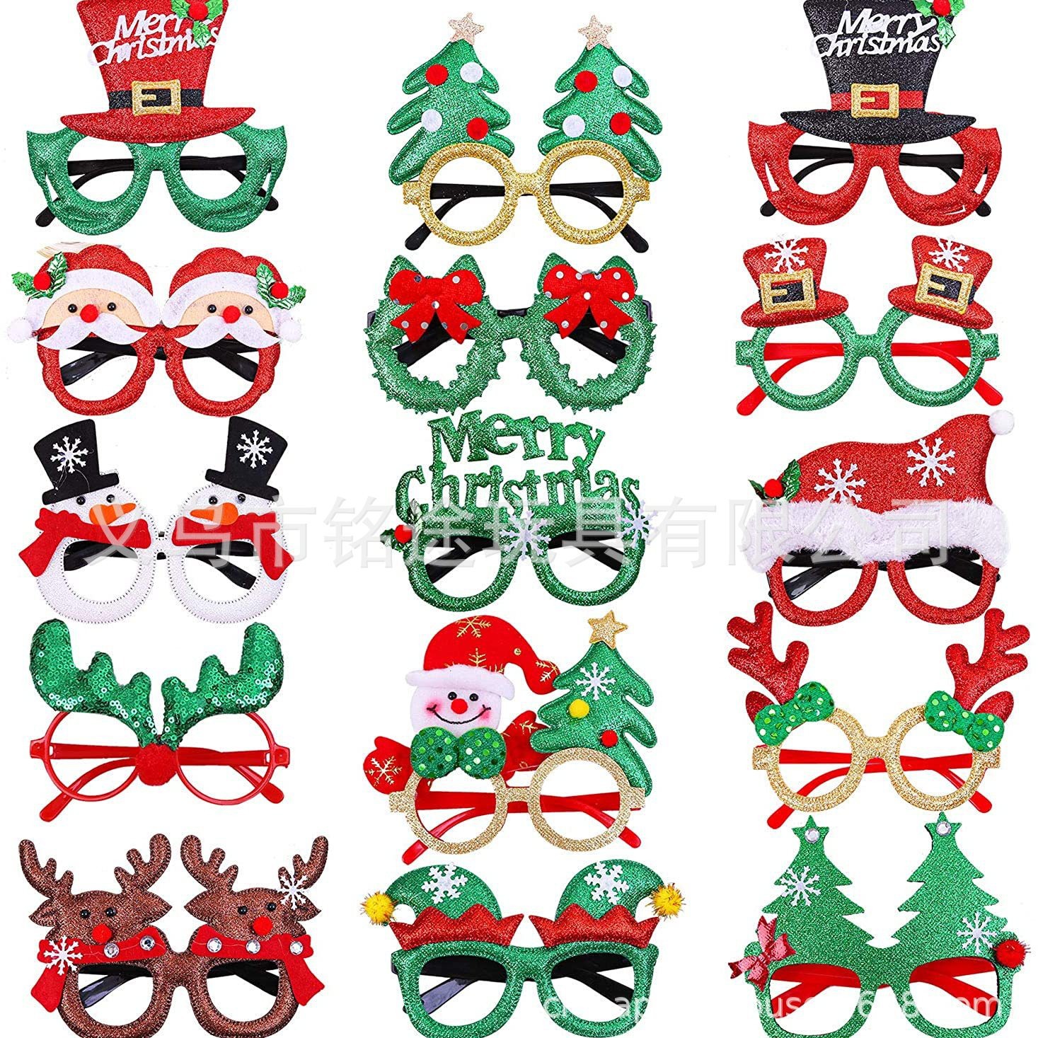 Navidad gafas decoración dibujos animados adultos niños Navidad gafas de asta Navidad regalo gafas marco