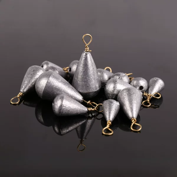 Cross-Border Twist Ring Lead Pendant Luya Raft Fishing Texas Fishing Group Fishing Accessories Water Drop-Shaped Lead Pendant Copper Swivel String Hook Manufacturer