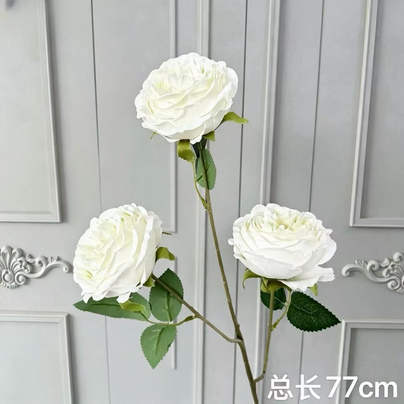 Flores artificiales blancas para decoración de escenarios, escaparates, arreglos de rosas, arte floral suave y composiciones florales.