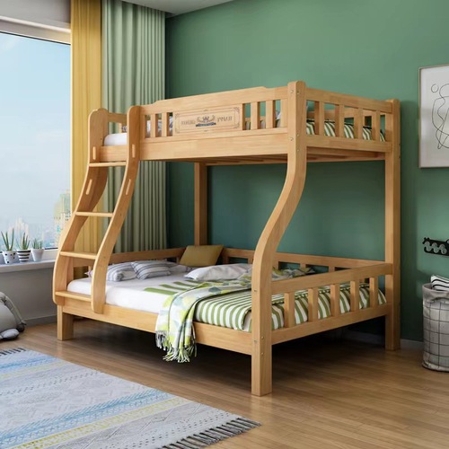 All-solid wood double-layer children's high-low bed, family-use brother-sister bed, wholesale double-layer upper and lower bunk bed