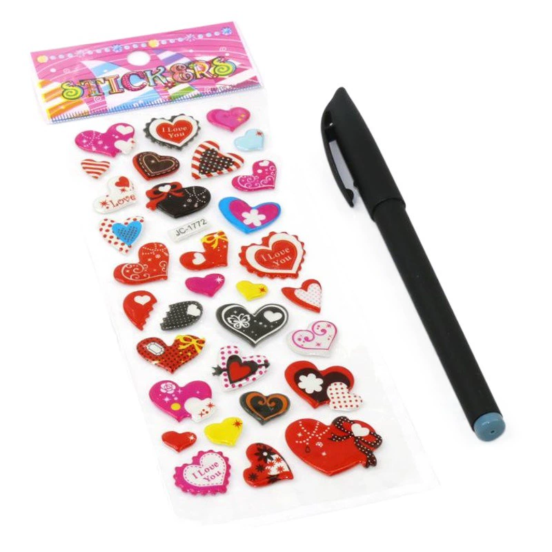 Прямые продажи с фабрики, Детский мультфильм, любовь, трехмерные наклейки с пузырьками, детские наклейки с наградами, маленькие подарки