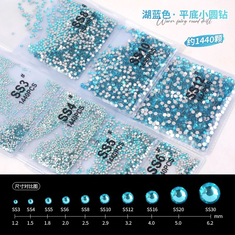 Manicure king fan taladro de fondo plano ab diamantes desnudos color fantasía redondo diy herramienta de taladro completo explosión de joyas de uñas flash