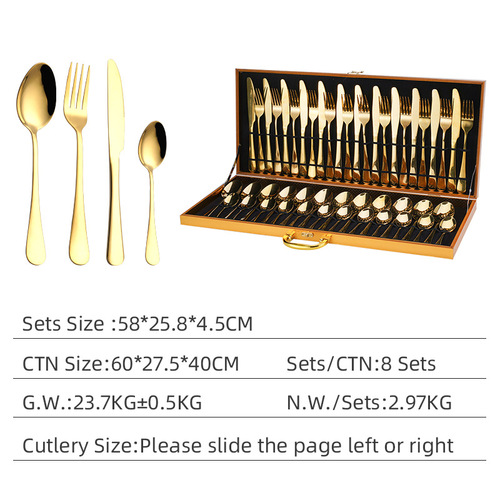 48-piece stainless steel tableware set, new product recommendation, steak knife, fork and spoon, 12-person household European-style Western tableware set
