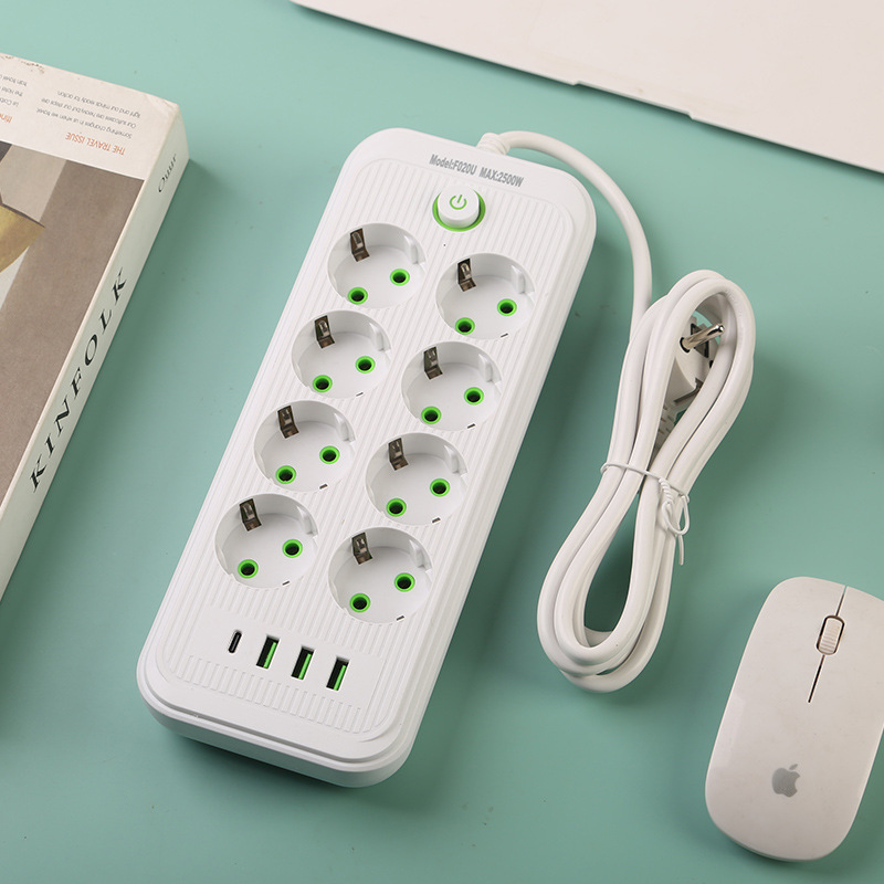 Estándar europeo de 8 bits conmutador monocrono mezclado 3USB + 1Type-C caja de color neutral