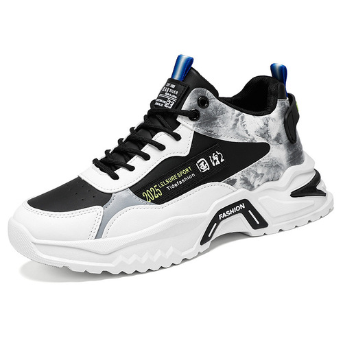 Versatile men's shoes 2024 spring new fashion thick-soled casual shoes daily heightening sports trendy shoes men's wholesale cross-border
