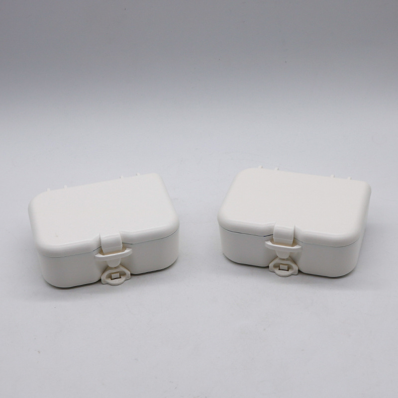 Estuche para dentadura postiza con espejo y cepillo, caja de almacenamiento para dentadura completa, caja para guardar dientes, estuche para dentadura postiza, caja para retenedores, caja para guardar aparatos dentales. image 4