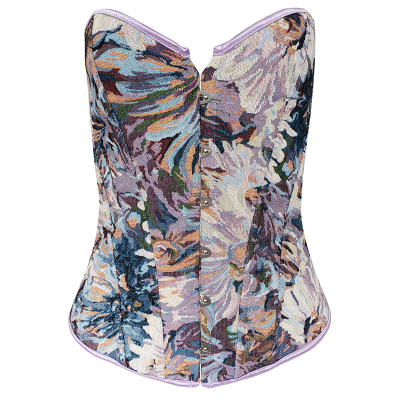 Nuevo estilo café pétalos pintados corte cinturón de cuerpo de belleza cuerpo de soporte de pecho ropa de cuerpo Aliexpress productos transfronterizos