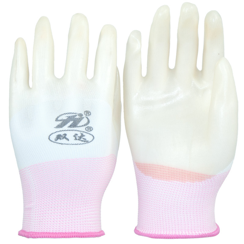 Guantes de impregnación de PVC semi-colgante blancos para la protección del sitio de construcción antideslizante y manejo resistente al desgaste