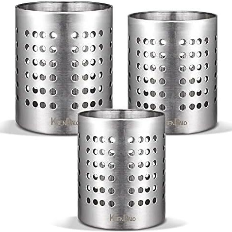 Tubo de palillos de acero inoxidable Estante de utensilios de cocina de acero inoxidable Tubo de palillos redondo grande y pequeño