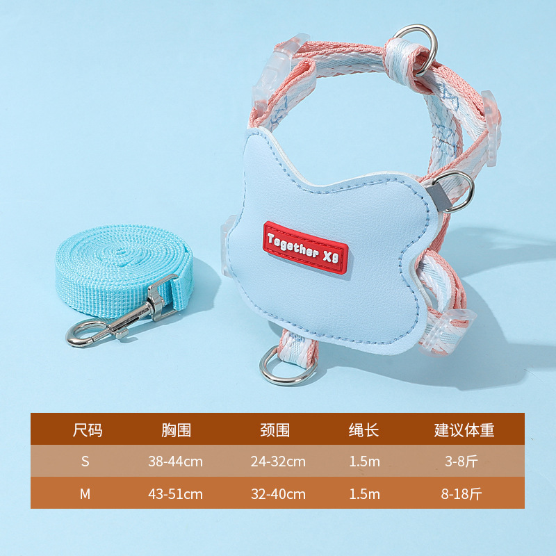 Correas en el pecho de gato de piel de melocotón de celebridades de Internet para evitar que el gato se libere de la cuerda de tracción del gato