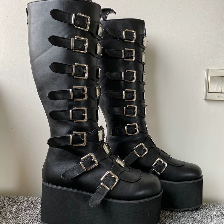 Metal high boots platform, European style, Amazon, plus size