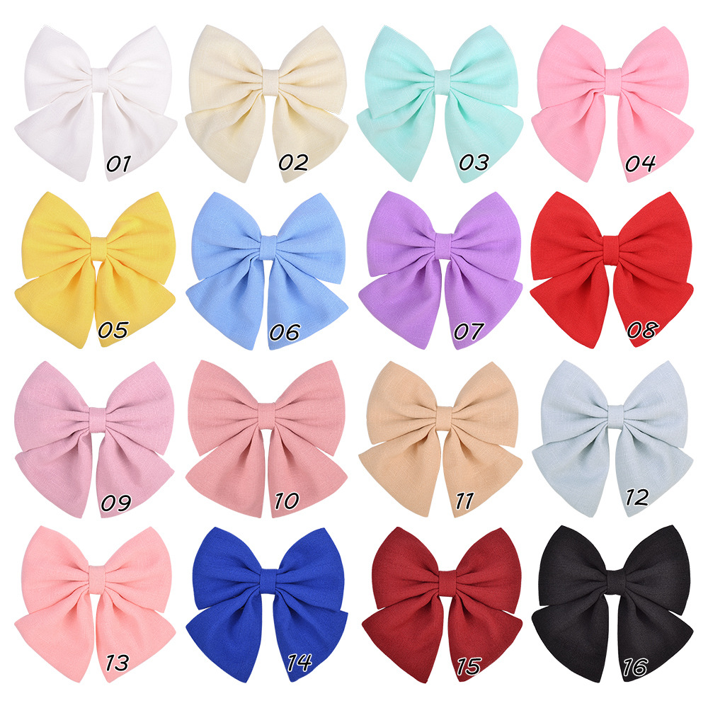Wholesale Jewelry Solid Color Satin Fabric Chiffon Bow Hairpin Set Nihaojewelry display picture 1