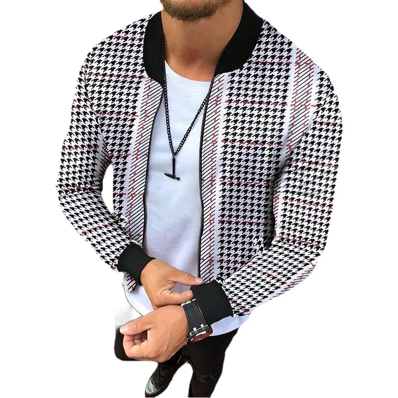 Amazon estación independiente 2022 otoño nuevos hombres de comercio exterior impreso casual y chaqueta invierno