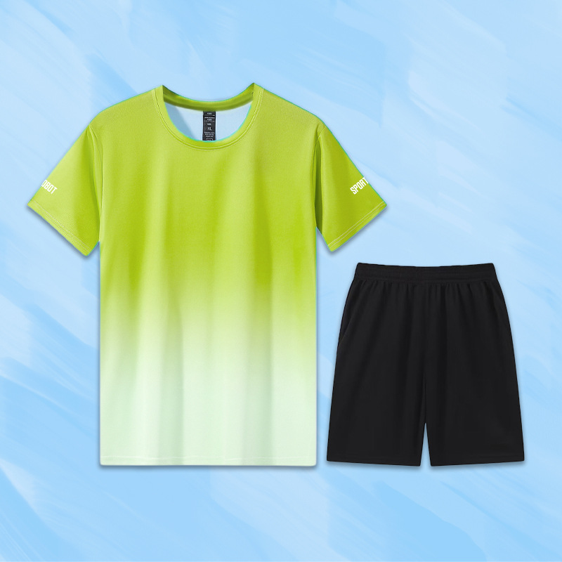 Ropa para correr, equipo, traje deportivo, ropa de fitness para hombres y mujeres, camiseta de secado rápido de seda de hielo, entrenamiento de ciclismo, ropa para correr por la mañana, primavera y verano