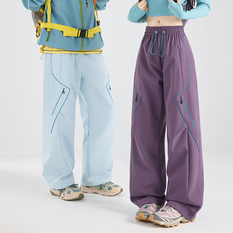 Outdoor hiking pants for men and women, suitable for autumn and winter, windproof, waterproof, with detachable inner lining, fleece-lined for warmth, ideal for camping and mountaineering Outdoor hiking pants for men and women, suitable for autumn and winter, windproof, waterproof, with detachable inner lining, fleece-lined for warmth, ideal for camping and mountaineering