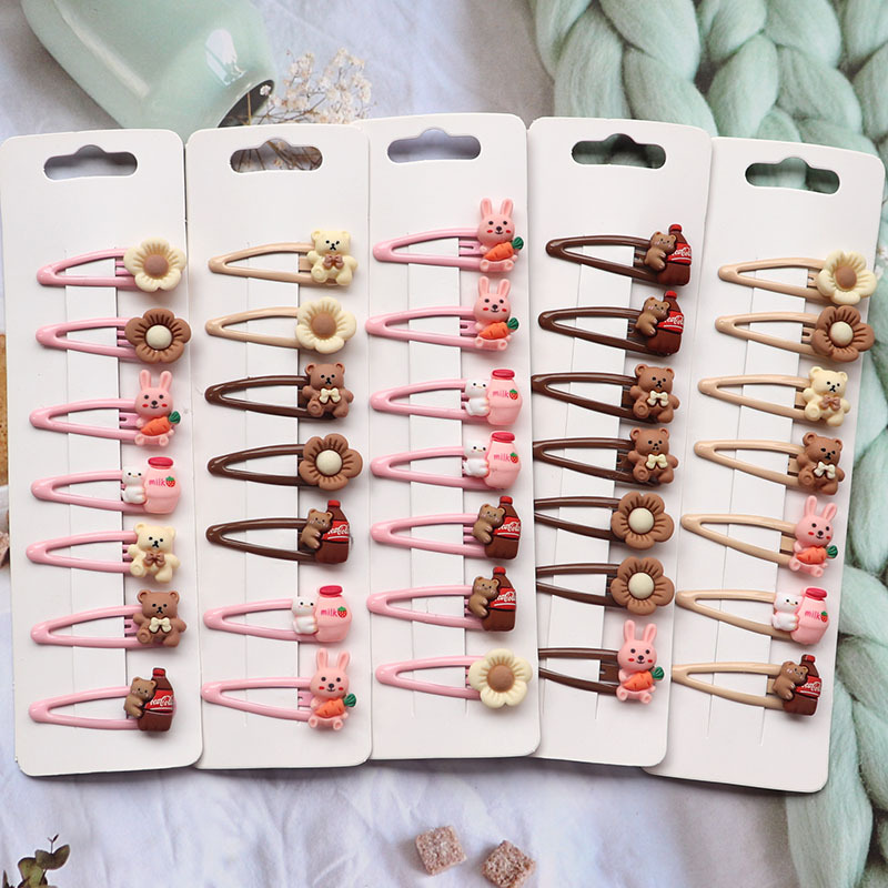 Plating Design Fashion Solid Color Metal Plating Hair Clip 1 Set