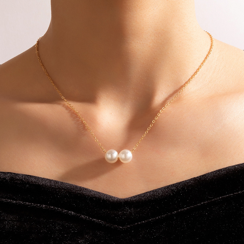 Fashion Jewelry Pearl Chain Single Layer Geometric Simple Clavicle Chain display picture 1