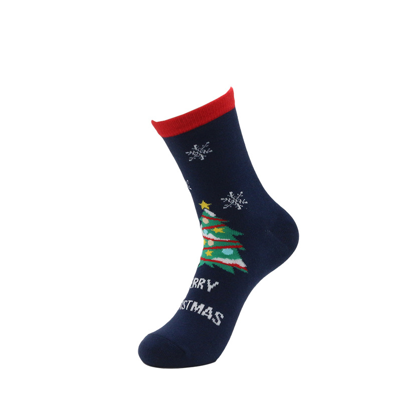 Unisexe Noël Sapin De Noël Père Noël Wapiti Coton Crew Socks Une Paire display picture 7