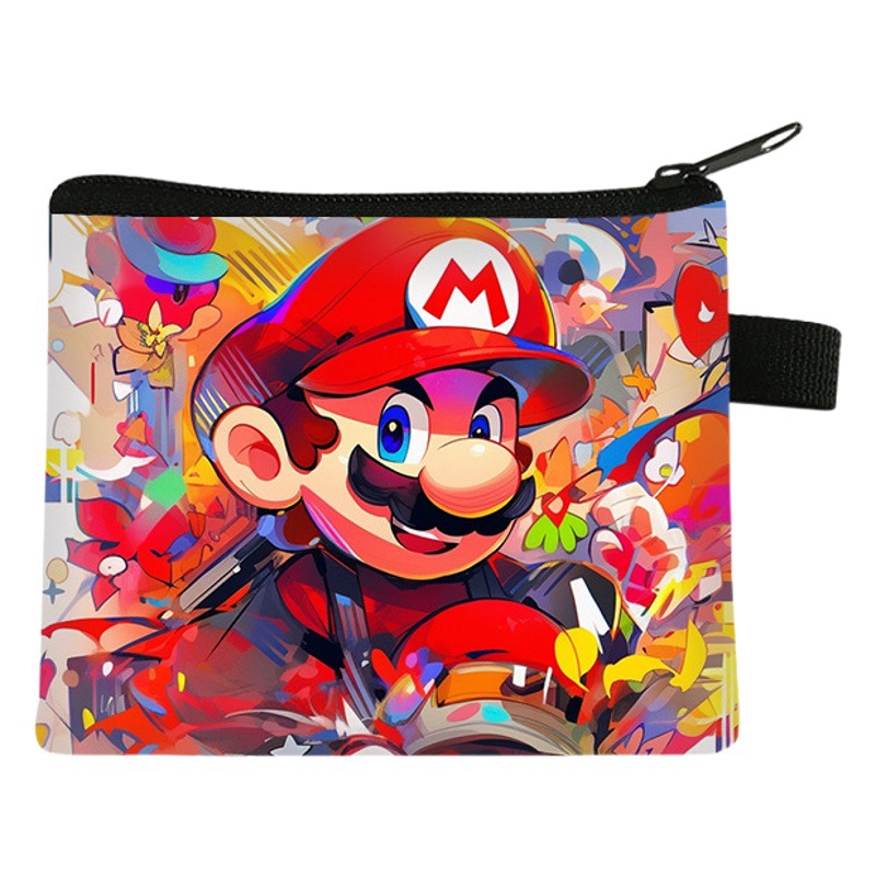 New Mario Coin Purse Student Cartoon Cute Children's Bag Mini Earphone Bag Zipper Card Holder Hot Wholesale
