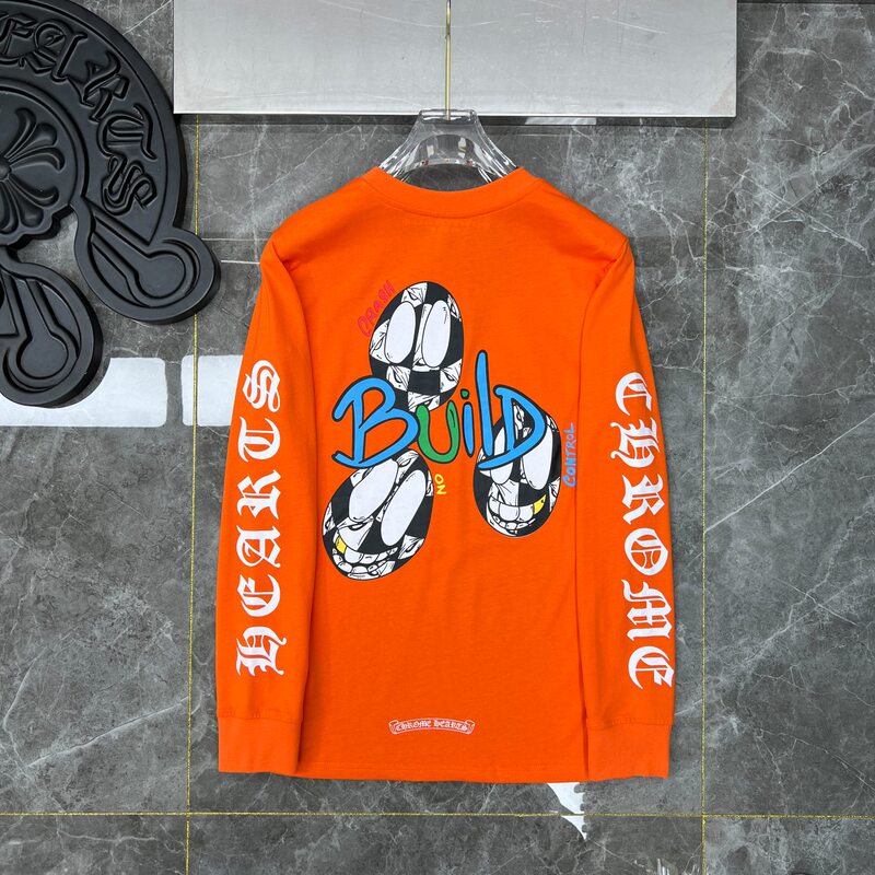 クロスボーダーのトレンディなブランド Chrome Heart 長袖 T シャツ ピュアコットン メンズ レディース ルーズスポット卸売|undefined