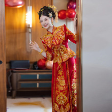 龙凤褂新娘嫁衣2025新款披肩秀禾服婚服重工敬酒服显瘦出嫁衣4XL