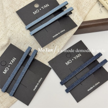 复古简约牛仔布艺鸭嘴夹发夹百搭基础刘海侧边夹气质对夹头饰发饰