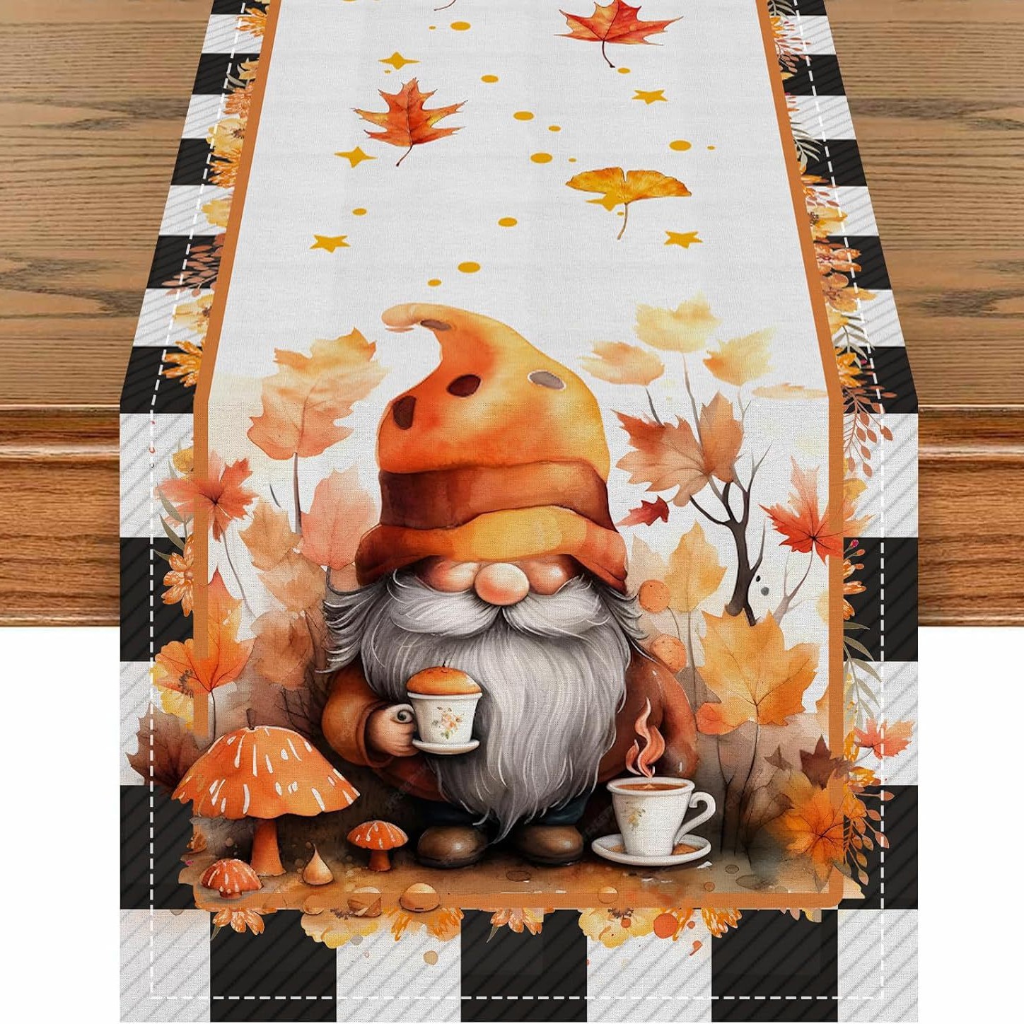 Transfronterizo 2024 Amazon nuevo Día de Acción de Gracias Festival de otoño lino tabla bandera tabla de comedor tabla de té tabla