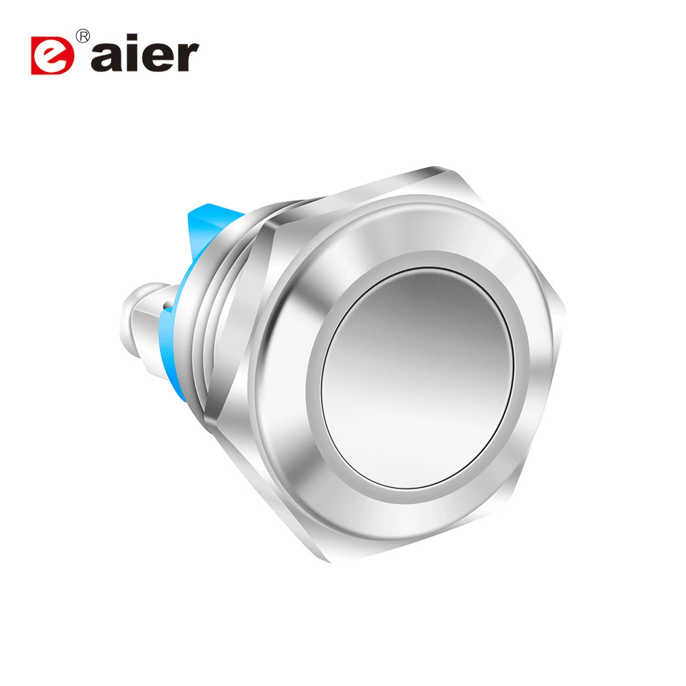 GQ-16F металлическая кнопка 16 мм водонепроницаемый кнопочный переключатель сброса плоской головкой водонепроницаемый кнопочный переключатель