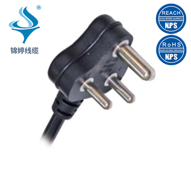 【锦涛供应】16A三极大南非插带梅花尾电源线 SABS三芯南非延长线