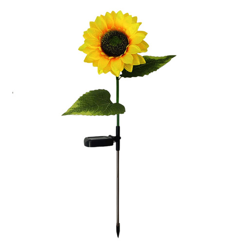 Solar-powered single-head sunflower park simulation flower landscape light garden outdoor courtyard decoration light ground-embedded lawn light