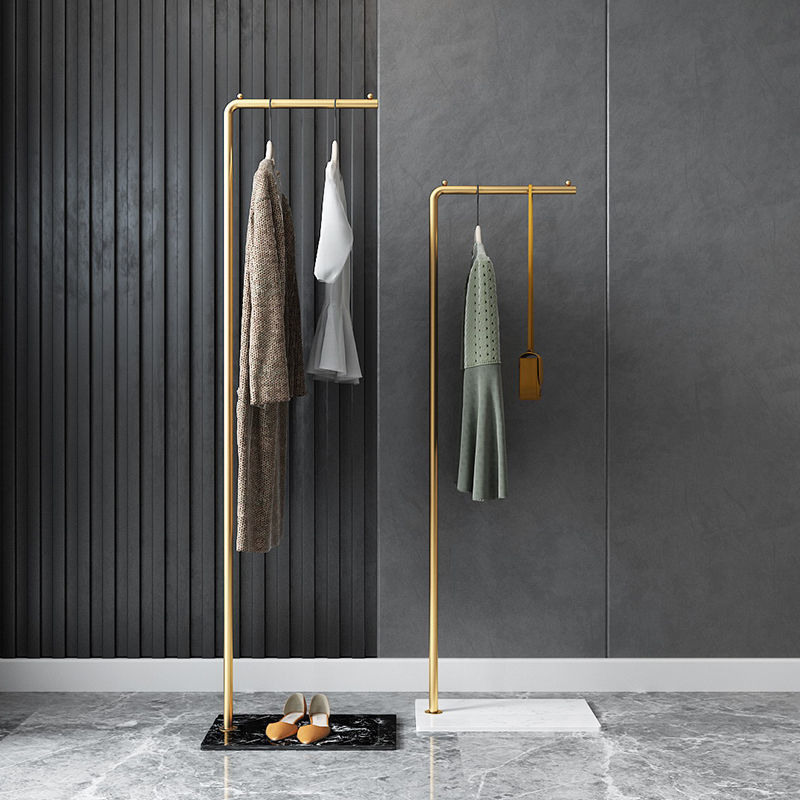 Nordic Style Clothes Hanger Floor-Standing Bedroom Simple Household Storage Rack Light Luxury Modern Rod-Style Internet Popular Ins Coat Rack