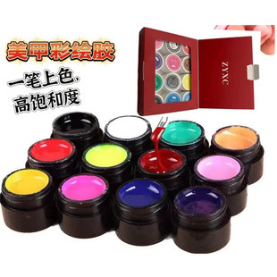 No-Wash Painted Glue Nail Salon Special White 12-Color Paintist Color Nail Phototherapy Glue Delicate Commonly Used Color Set