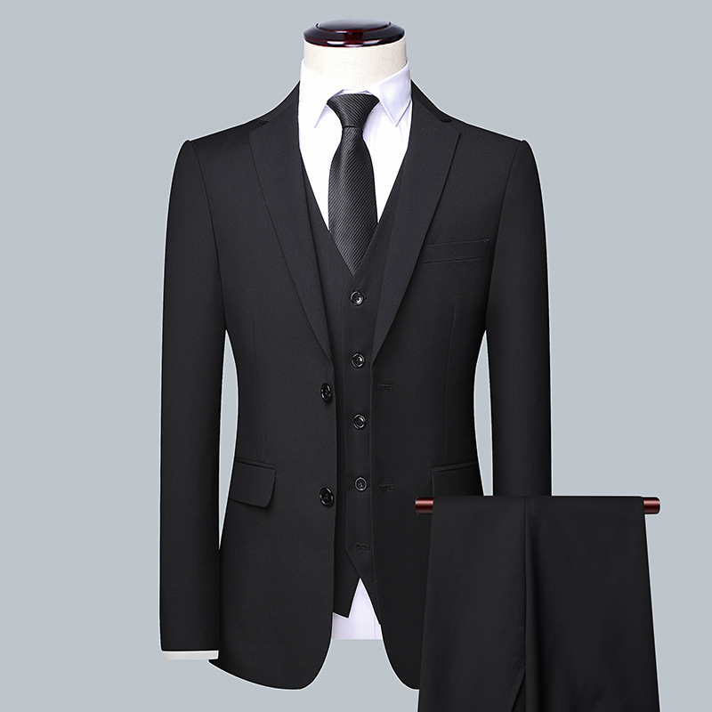 Two-Button Suit Men's Suit Korean Style Slim Business Professional Wear Work Formal Two-Piece Set