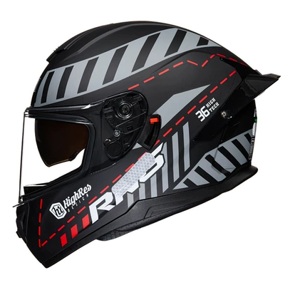 Motosiklet kaskı (dəbilqə) – double lens big tail - red-maze-transparent-m
