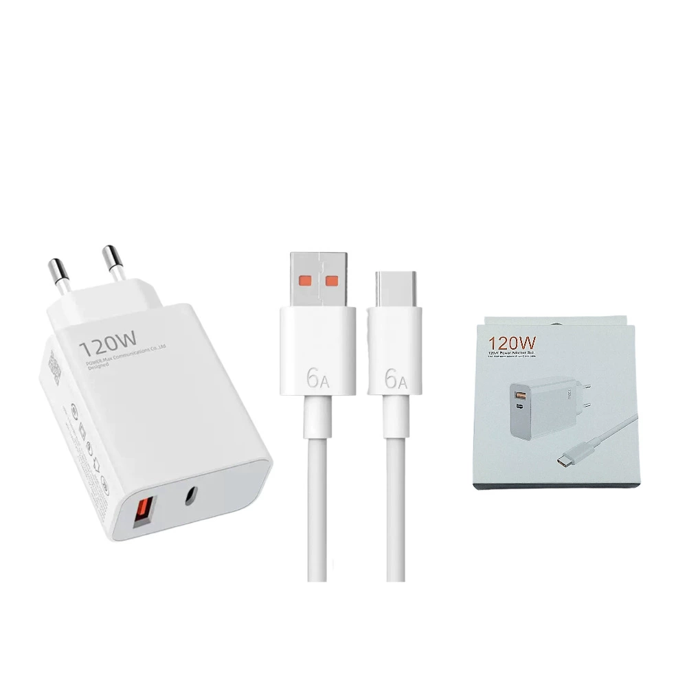 Зарядное устройство (Xiaomi) 120W / 67W европейская вилка, USB‑C PD два порта, кабели 1–2 м