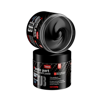 Topbit Plastic Parts Refurbishment and Repair Paste, Interior Parts Whitening Repair, Black Matte Restoration and Maintenance Wax (Cleaning/curing agent) - rubber-and-plastic-renovation-paste-150g