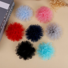 布艺立体布艺网纱花朵手工diy鞋花头饰礼服胸针饰品配件辅料批发