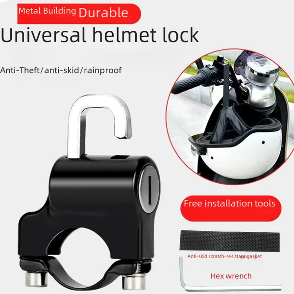 Electric car helmet lock battery car motorcycle universal anti-theft fixing function handlebar lock hook hat helmet lock