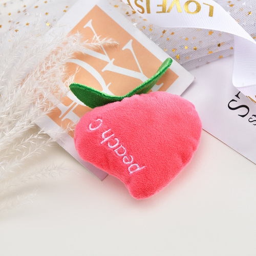 Fabric filled cotton fruit doll plush brooch keychain pendant handmade DIY hairpin material wholesale