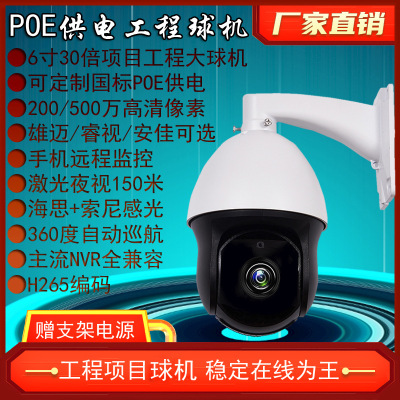 网络高清人形跟踪球机 360度全景手机远程监控摄像头变焦室外防水