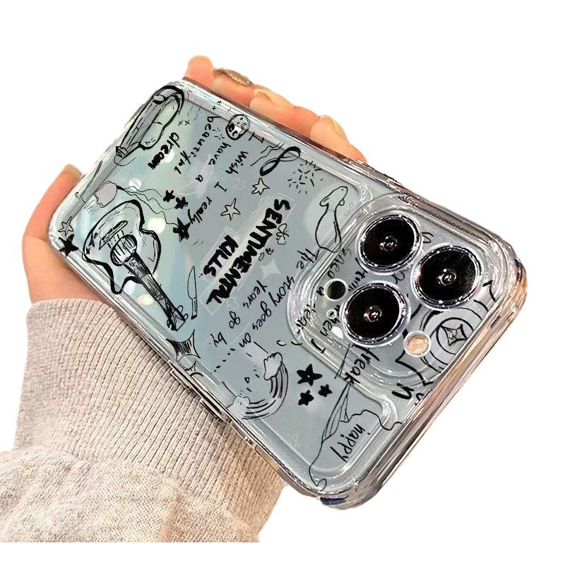 Guitarra inglesa europea y americana para iphone16promax funda para teléfono móvil personalidad Apple 15 anti-caída 14pro1 3/12