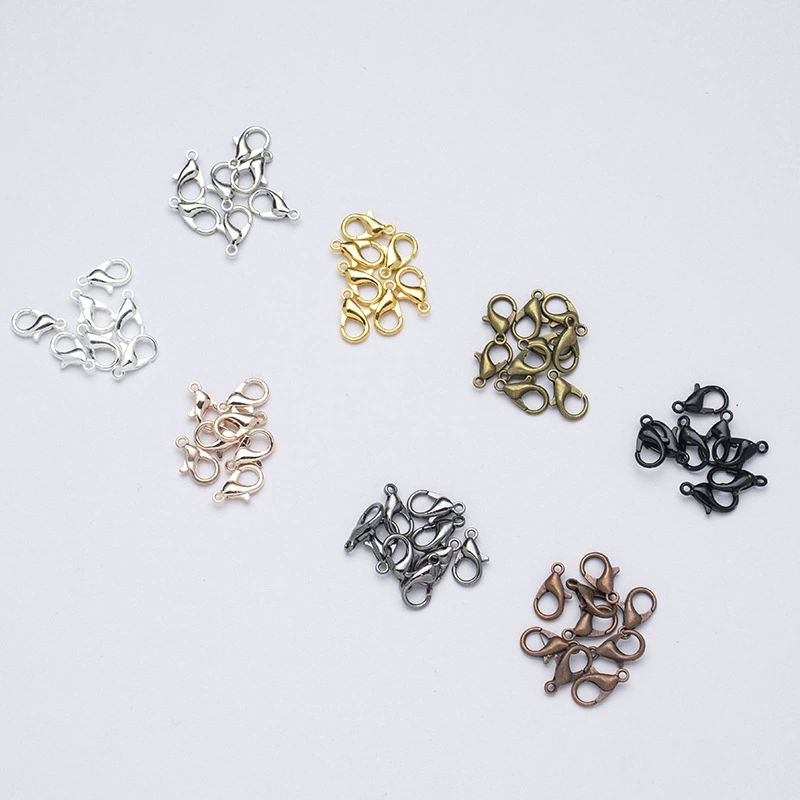 Застежка-лобстер из электрооцинкованного сплава, браслет с несколькими спецификациями, ожерелье, соединительная пряжка, металлическая пряжка-цепочка, ювелирные аксессуары ручной работы