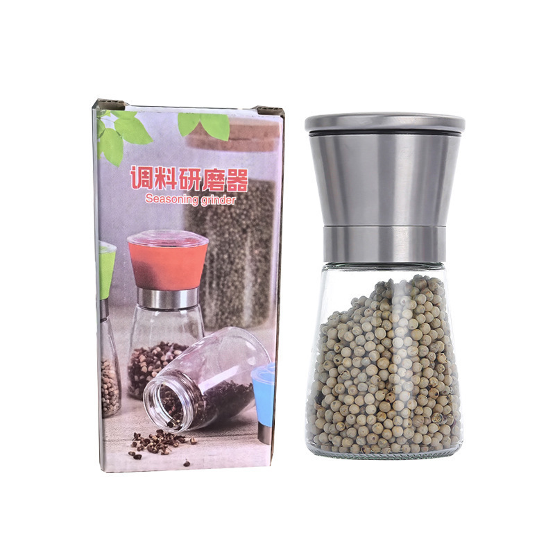 手动可调节研磨器304不锈钢研磨瓶海盐胡椒磨粉西餐烧烤用调料瓶|undefined