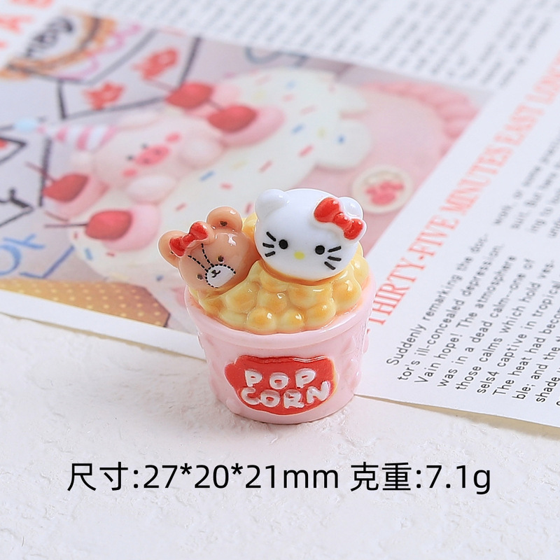 立体レッサーパンダ猫ポップコーンクリエイティブ手作り diy クリーム接着剤樹脂小物アクセサリーホールシューズバックル材料パッケージ|undefined