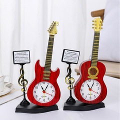 Creative retro craft gifts violin alarm clock student clock guitar model children's toys desktop decoration