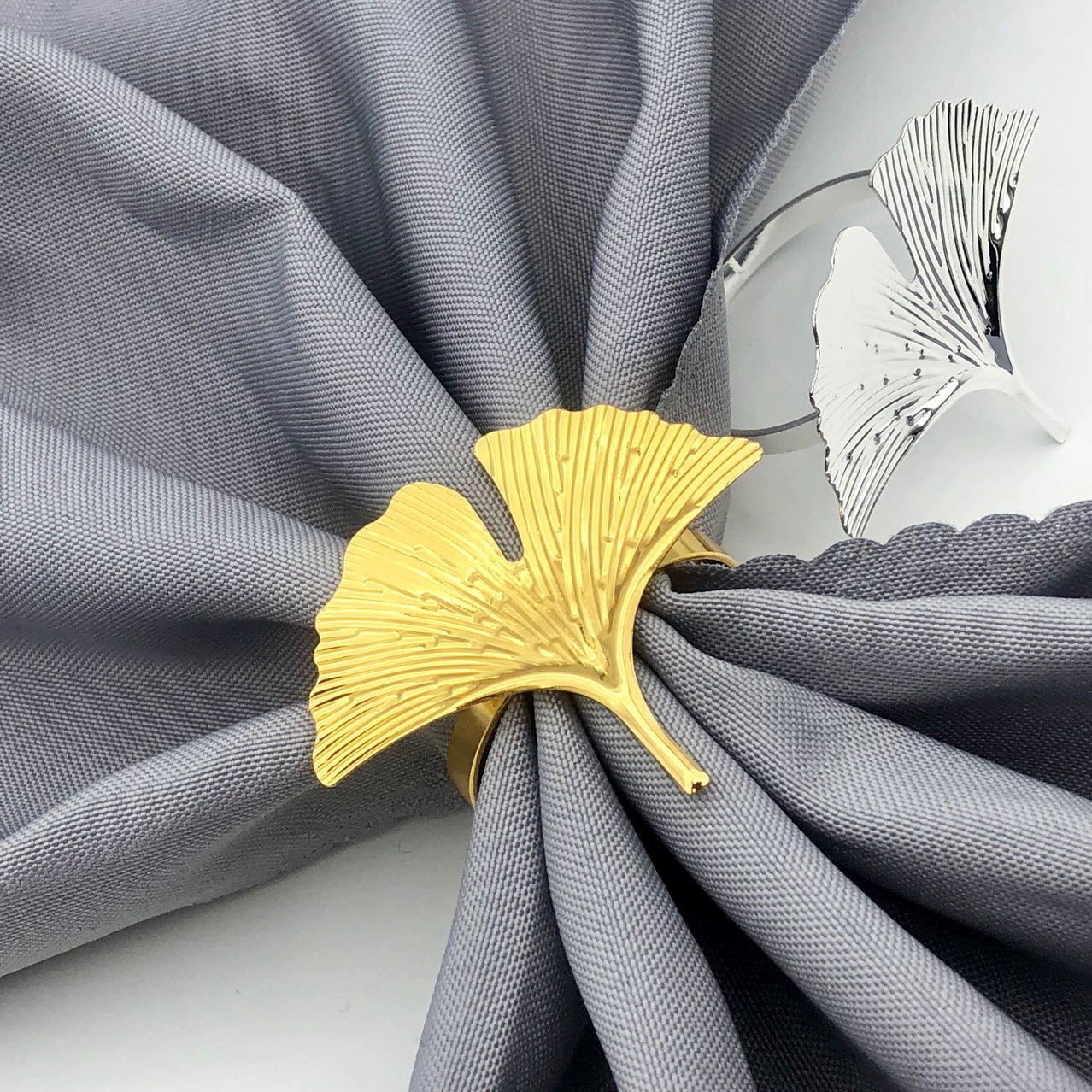 Гинкго лист кольцо для салфеток Новая Пряжка для салфеток металлическая пряжка для еды кольцо для ткани для рта кольцо для ткани