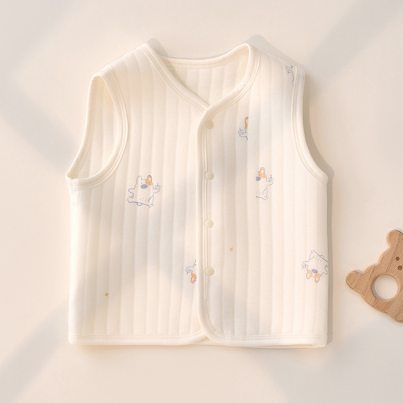 Chaleco de bebé de primavera y otoño Chaleco de bebé de tres capas abrigo cálido de algodón para niños ropa exterior Chaleco de hombres y mujeres recién nacido