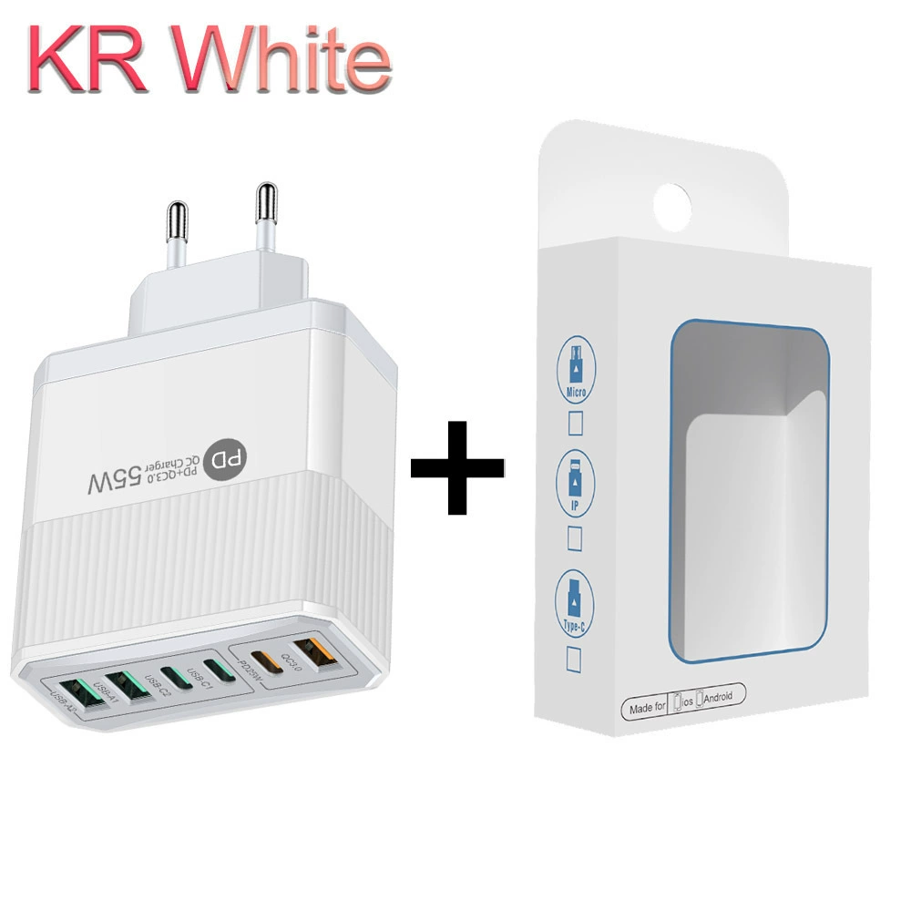 Зарядное устройство для мобильного телефона 3PD+3USB, быстрая зарядка для путешествий, зарядный блок PD55W QC3.0+PD25W